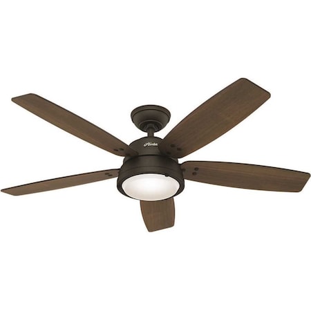 Hunter Channelside 52 in. LED Indoor/Outdoor Noble Bronze Ceiling Fan with Remote Control 59040